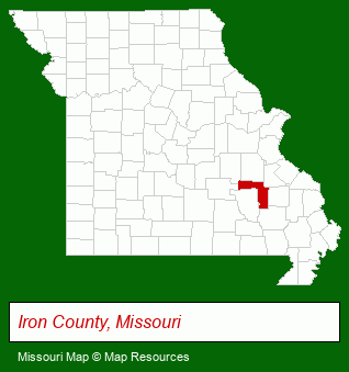 Missouri map, showing the general location of Holiday Lake