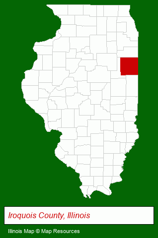 Illinois map, showing the general location of Prairieview Lutheran Home