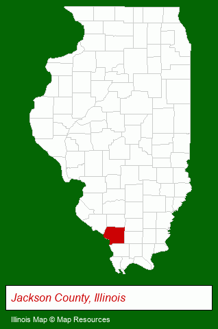 Illinois map, showing the general location of Jackson County Abstract