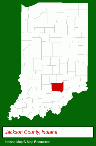 Indiana map, showing the general location of Jackson County Industrial Development