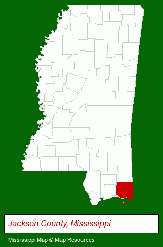 Mississippi map, showing the general location of A & W Realty Inc