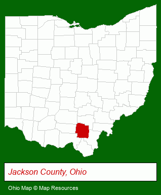 Ohio map, showing the general location of Jackson Metropolitan Housing