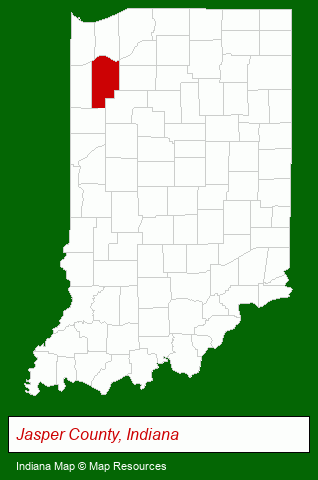 Indiana map, showing the general location of Ned Tonner Law Office