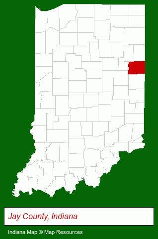 Indiana map, showing the general location of Corle Insurance