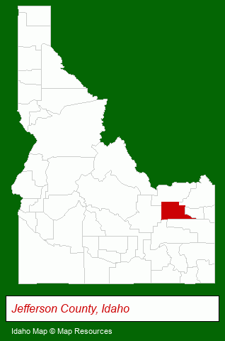 Idaho map, showing the general location of Mountain River Ranch