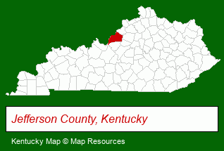 Kentucky map, showing the general location of Judah Real Estate Group