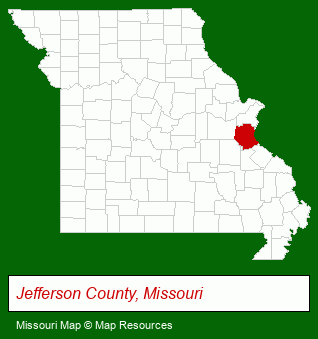 Missouri map, showing the general location of Festus Housing Authority