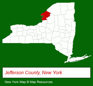 New York map, showing the general location of North Country Minibarns