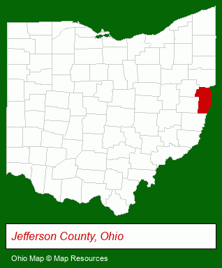 Ohio map, showing the general location of Catherine's Care Center
