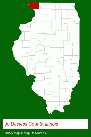 Illinois map, showing the general location of Allen's Log Cabin Guest House