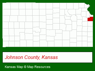 Kansas map, showing the general location of Mission Tax LLC