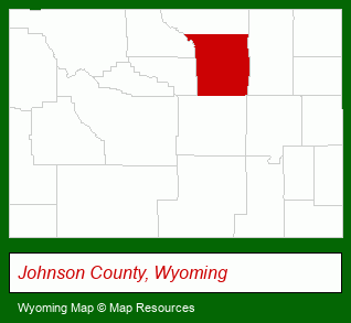 Wyoming map, showing the general location of Pearson Real Estate Company