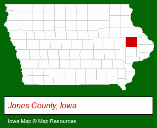 Iowa map, showing the general location of Mc Donough Real Estate