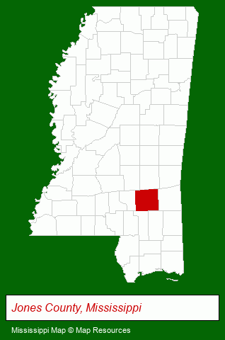 Mississippi map, showing the general location of Magnolia Real Estate