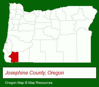 Oregon map, showing the general location of Southern Oregon Real Estate