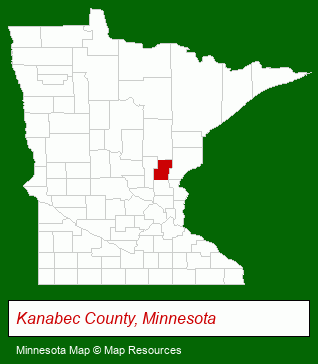 Minnesota map, showing the general location of Kanabec County Abstract Company