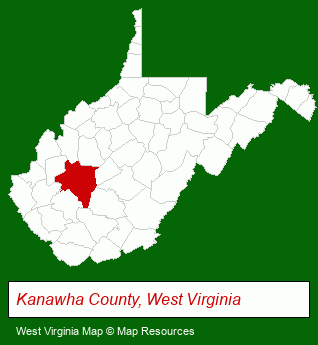 West Virginia map, showing the general location of Ridgemont