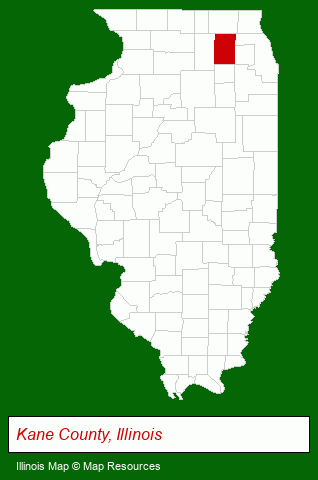 Illinois map, showing the general location of Landau Sommerfield Larson