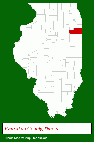 Illinois map, showing the general location of Alan F Smietanski