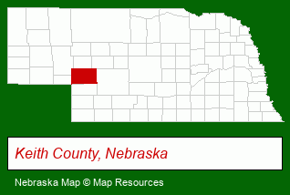 Nebraska map, showing the general location of North Shore Lodge