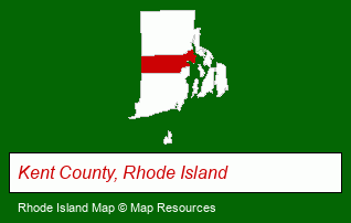 Rhode Island map, showing the general location of Coventry Housing Authority