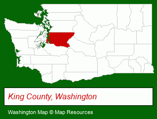 Washington map, showing the general location of Rose Environmental