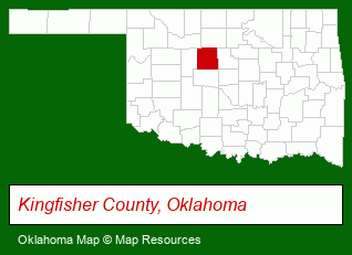 Oklahoma map, showing the general location of Center Of Family Love