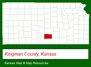 Kansas map, showing the general location of Kingman Real Estate
