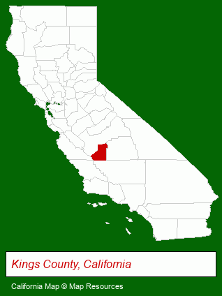 California map, showing the general location of Nichols Farms