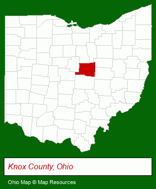 Ohio map, showing the general location of Area Development Foundation