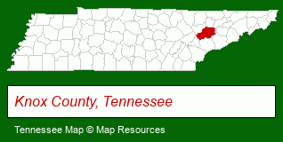 Tennessee map, showing the general location of Cherokee Bluff Council Co