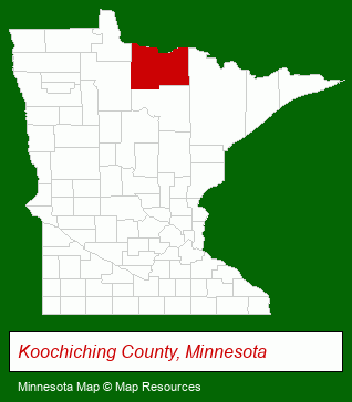 Minnesota map, showing the general location of Voyageur Park Lodge