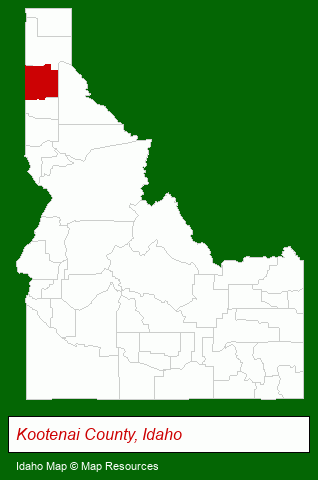 Idaho map, showing the general location of Golden Spike Estates