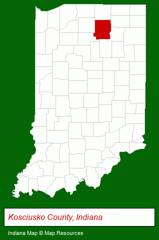 Indiana map, showing the general location of Seasons Homecare