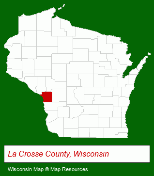 Wisconsin map, showing the general location of Gerrard Corporation