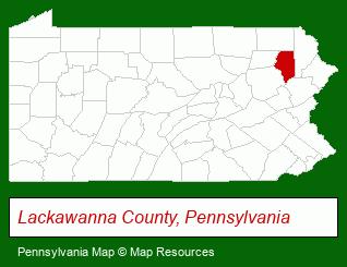 Pennsylvania map, showing the general location of Jones William T