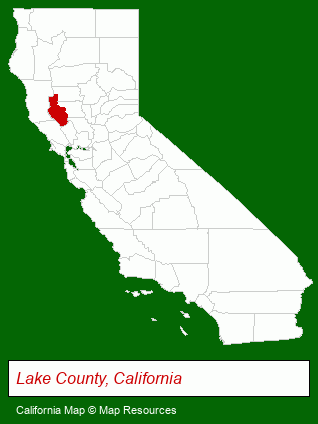 California map, showing the general location of Baughn & Cameron MFD Home