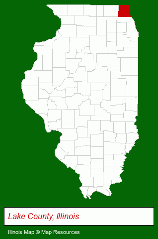 Illinois map, showing the general location of Courtyard Chicago Deerfield