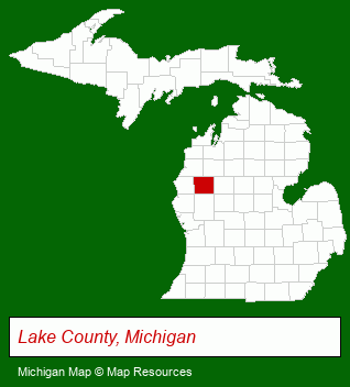 Michigan map, showing the general location of Pere Marquette River Lodge