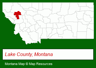 Montana map, showing the general location of Century 21