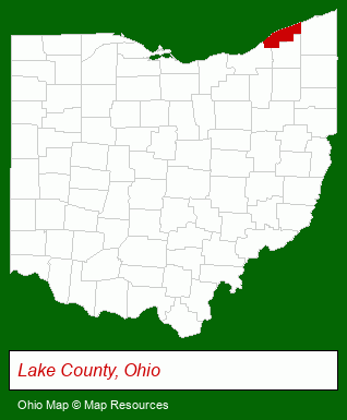 Ohio map, showing the general location of Shamrock Construction Corporation