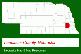Nebraska map, showing the general location of The Law Office of Christine Vanderford PCLLO