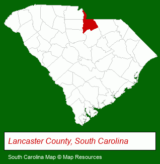 South Carolina map, showing the general location of Morningside of Lancaster