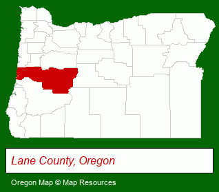 Oregon map, showing the general location of Credit Concepts Inc