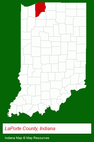 Indiana map, showing the general location of Lang Real Estate