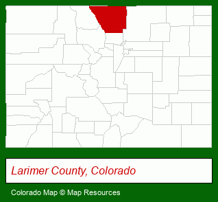 Colorado map, showing the general location of Tanner Custom Carpentry