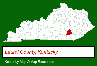 Kentucky map, showing the general location of George Humfleet Mobile Homes