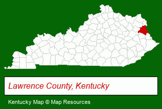 Kentucky map, showing the general location of Falls Campground Inc
