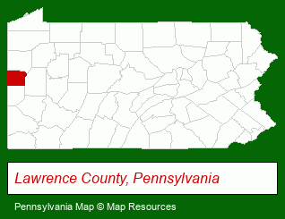 Pennsylvania map, showing the general location of Rose Point Park Campground