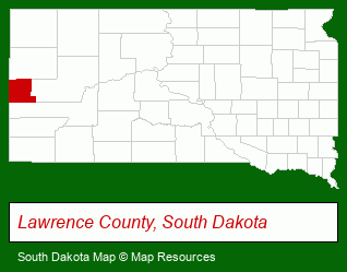 South Dakota map, showing the general location of Help-U-Rent